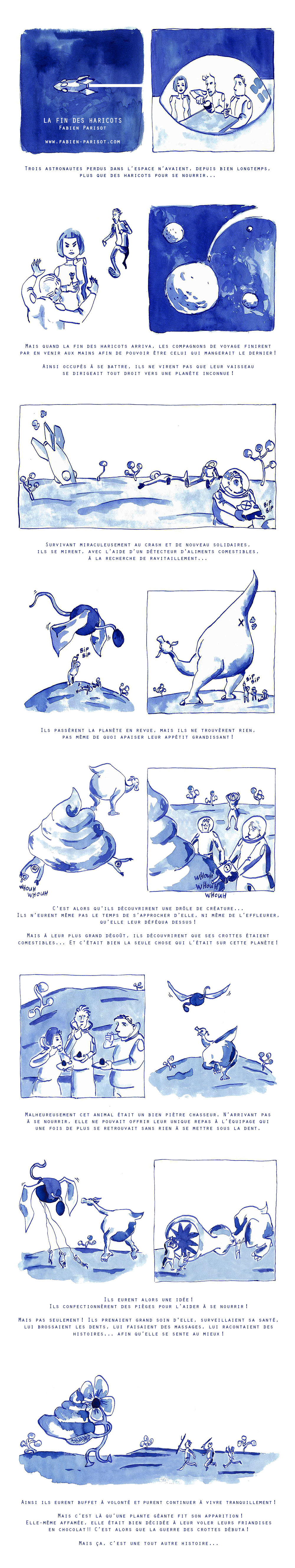 Carnage - illustration à l'encre bleu de Fabien Parisot